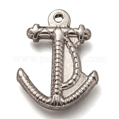 変色しない304ステンレススチールペンダント  アンカー  ステンレス鋼色  23.5x18.5x3.5mm  穴：1.5mm&nbsp;X-STAS-H123-20P