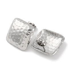 304ステンレススチールスクエアスタッドピアス  ステンレス鋼色  18x17.5mm&nbsp;EJEW-D281-28S