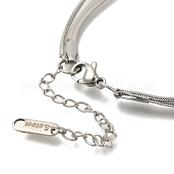 201 Stainless Steel Double Layer Snake Chain Necklaces&nbsp;STAS-B076-06P