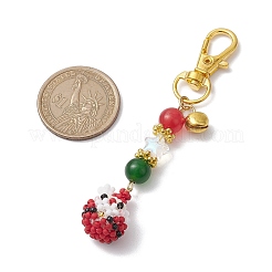 Christmas Santa Claus & Deer Handmade Glass Seed Beads Pendant Decorations&nbsp;HJEW-MZ00068