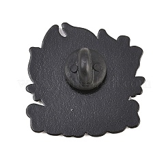 炎をまとった動物の合金エナメルピン  バックパックや衣類用の黒いラペルピン留め具  カラフル  パンダ  30x30mm&nbsp;JEWB-G046-05H
