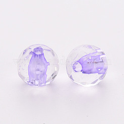 透明なアクリルビーズ  ラウンド  多面カット  ライラック  12x11.5mm  穴：1.8mm  約550個/500g&nbsp;TACR-S154-10A-47