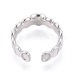 Oval Brass Cuff Ring Settings&nbsp;KK-T076-66P