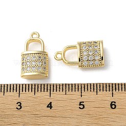 真鍮製マイクロパヴェキュービックジルコニアペンダント  ロックチャーム  18KGP本金メッキ  16x9x4.5mm  穴：1.3mm&nbsp;KK-F872-16G-02
