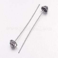 チベット風のピン  カドミウムフリー＆鉛フリー  アンティークシルバー  53x7.3mm  ピン：1mm&nbsp;X-TIBE-1370-AS-RS