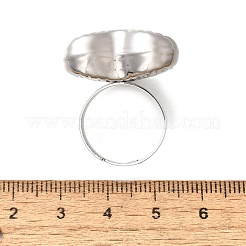 304ステンレススチール製調節可能な指輪  ハート  ステンレス鋼色  内径：17.2mm&nbsp;RJEW-H244-06P