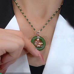 Ring Resin Imitation Jade Pendant Necklaces for Women&nbsp;FS-WGD4B73-01