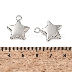 合金ペンダント  スターのチャーム  ラックめっき  カドミウムフリー＆鉛フリー  プラチナ  21x17.5x5.5mm  穴：2.5mm&nbsp;AL-CBA5609-10P-C