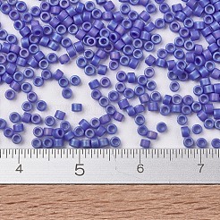 MIYUKIデリカビーズ小  シリンダー  日本製シードビーズ  15/0  （dbs1597)マット不透明シアンブルーab  1.1x1.3mm  穴：0.7mm  約175000個/袋  50 G /袋&nbsp;SEED-X0054-DBS1597