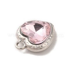 ラックメッキ合金パンツ  ガラスと  ニッケルフリー  ハートチャーム  プラチナ  パープル  16x13x5.5mm  穴：2mm&nbsp;PALLOY-Q443-03G-03