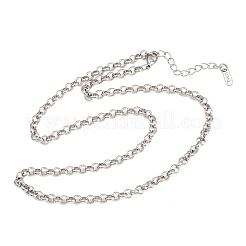 5MM 304 Stainless Steel Rolo Chain Necklaces for Men Women&nbsp;NJEW-H093-07B-P