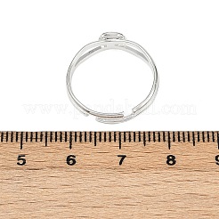 真鍮製リングパーツ  パッドリングパーツ  調整可能  ニッケルフリー  銀色のメッキ  18mm内径  トレイ：6mm&nbsp;X-KK-C3044-6mm-S-NF