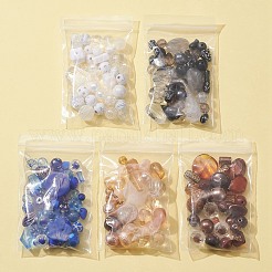 100g5色アクリルビーズ  混合図形  ミックスカラー  5.5~28x6~20x3~11mm  穴：1~5mm  20 G /カラー&nbsp;SACR-FS0001-07A
