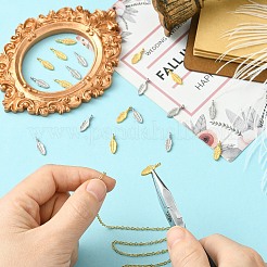 20個2色304ステンレスペンダント  葉のチャーム  ミックスカラー  15.5x5x3mm  穴：1.5mm  10個/カラー&nbsp;STAS-CJ0002-99