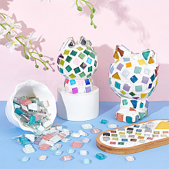 Light Color Series Glass Mosaic Cabochons&nbsp;GLAA-WH0032-10B