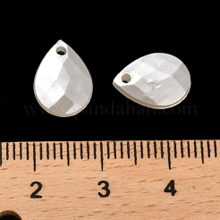 Absアクリルパーツ  多面カット  ティアドロップ  ホワイト  12x9x3.5mm  穴：1.5mm&nbsp;OACR-Z016-02