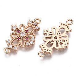 Brass Micro Pave Cubic Zirconia Links Connectors&nbsp;KK-R111-015-A02