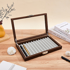 Wood & Medium-density Fiberboard & Alloy Pen Storage Display Box&nbsp;AJEW-WH0596-643