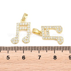 Brass Clear Cubic Zirconia Pendants&nbsp;KK-E800-02G-1