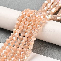 Opaque Solid Color Electroplate Glass Beads Strands&nbsp;GLAA-F029-P4mm-A06