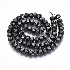 Electroplated Natural Lava Rock Beads Strands&nbsp;G-T114-64