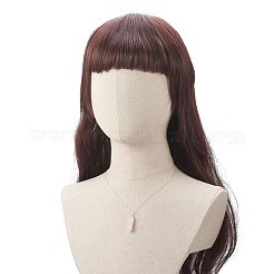 天然ローズクォーツ弾丸ペンダントネックレス  女性のためのプラチナ真鍮ジュエリー  18.50インチ（47cm）&nbsp;NJEW-JN04240