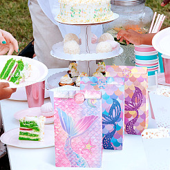 12Pcs 3 Styles Folding Mermaid Tail Print Paper Candy Gift Bags&nbsp;ABAG-TA0001-34
