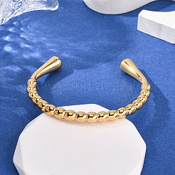 304 Stainless Steel Beads Cuff Bangles for Women&nbsp;BJEW-G749-19G
