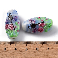 Oval Handmade Lampwork Beads &nbsp;LAMP-G137-D08