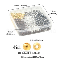 1000個5色ccbプラスチックビーズ  ラウンド  ミックスカラー  9.5~10x8.5~9mm  穴：1.5mm  200個/カラー&nbsp;CCB-YW0001-10