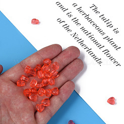 透明なアクリルビーズ  ハート  サクランボ色  8x8.5x5.5mm  穴：2.5mm  約2030個/500g&nbsp;MACR-S373-95-B06
