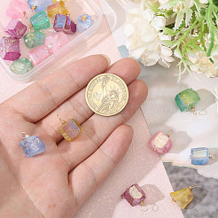 20 個 10 スタイル銅有線電気メッキ天然水晶ペンダント  ナゲットチャーム  ミックスカラー  16~18mm  穴：2.6~3.5mm  2個/スタイル&nbsp;PALLOY-FH00022
