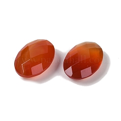 天然赤瑪瑙（染色・加熱）カボション  オーバル  多面カット  18x13x5.5~6.5mm&nbsp;G-O175-15C-01