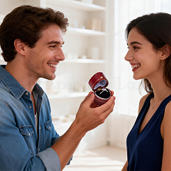 Heart PU Leather Ring Boxes&nbsp;CON-WH0107-96A