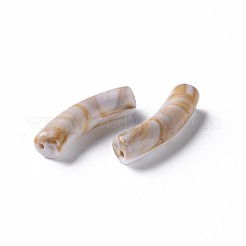 ツートンアクリルビーズ  天然石風  カーブチューブ  ホワイトスモーク  31x9.5x7.5mm  穴：1.8mm  約345個/500g&nbsp;MACR-S272-78B