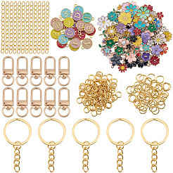 DIY Letter & Flower Keychain Findings Kits&nbsp;DIY-BM0002-22