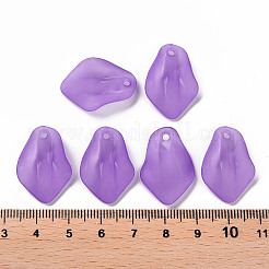 透明つや消しアクリルパーツ  花弁  青紫色  24x17x4mm  穴：1.8mm&nbsp;MACR-S371-03A-747