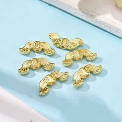 チベット風ビーズ  鉛フリー及びカドミウムフリー  ウイング  金色  約19mm長  7.5 mm幅  厚さ3.5mm  穴：1.5mm&nbsp;LS-TIBEB-EA9130Y-GLF