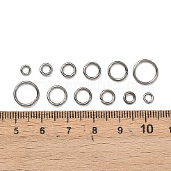 真鍮製オープン丸カン1箱  ラウンド  混成  4mm / 5mm / 6mm / 7mm / 8mm / 10mm  ガンメタ色&nbsp;KK-X0059-B-B