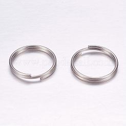 変色しにくい304ステンレススチール製スプリットリング  ダブルループ丸カン  ステンレス鋼色  16x2mm  14mm内径&nbsp;STAS-F117-33P