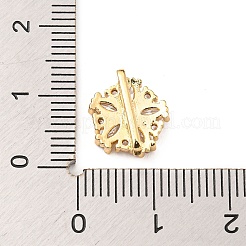 フラワー 真鍮 パヴェ クリア キュービックジルコニア マルチ連 リンク  ゴールドカラー  12x10.5x2.5mm  穴：1.5mm&nbsp;LS-ZIRC-R021-01D-G