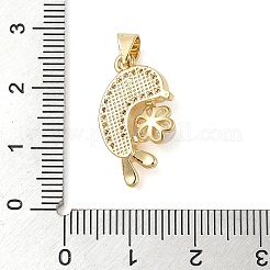 Brass Micro Pave Clear Cubic Zirconia Pendants&nbsp;KK-I712-22G