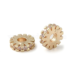 Rack Plating Brass Micro Pave Cubic Zirconia Beads&nbsp;KK-M269-01G