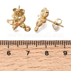 304ステンレススチールスタッドピアス金具  ヒトデ  カン付き  イオンプレーティング（ip）  ゴールドカラー  14x12mm  穴：1.2mm  ピン：0.8x10.5mm&nbsp;STAS-D391-03A-G