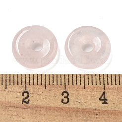 天然ローズクォーツドーナツ/円周率ディスクチャーム  12~13x3~4mm  穴：3mm&nbsp;G-G142-01B