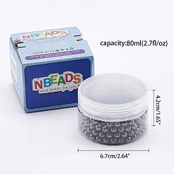 電気メッキされた天然溶岩岩ビーズ  ラウンド  バンピー  ガンメタ色メッキ  6~7mm  穴：1mm  305個/箱&nbsp;G-NB0001-91A