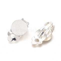 Brass Blank Base Clip-on Earring Cabochon Setting&nbsp;X-KK-M019-03S