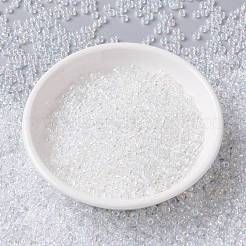 MIYUKIラウンドロカイユビーズ  日本製シードビーズ  （rr250)クリスタルab  8/0  3mm  穴：1mm  約422~455PCS /ボトル  10 G /ボトル&nbsp;SEED-JP0009-RR0250