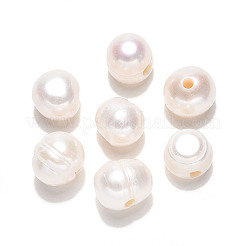 天然な培養された淡水パールビーズ  ポテト  乳白色  7~9.5x7~11mm  穴：1.8~2mm&nbsp;PEAR-N013-08I