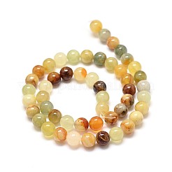 Natural Xiuyan Jade Bead Strands&nbsp;G-P075-39-8mm